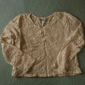Vivoli cream lace top: size M